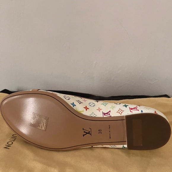 New White Multicolour Monogram LV Murakami flats - Picture 10 of 16